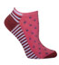 Ozone Dots and Stripes - Rose Geometric Cotton No Show Socks (Footies)