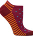 Ozone Dots and Stripes - Fuschia Cotton No Show Socks (Footies)