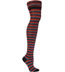 Ozone FOLD-OVER CUFF ORANGE Striped Cotton Over The Knee Socks (OTK)
