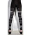 Ozone Stripe & Lace Tights - Black & Gray Striped Cotton Leggings