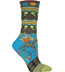 Ozone Fille Women's Crew Socks Turquoise with Pattern