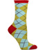 Ozone Openwork Green Argyle Crew Socks