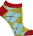 Ozone Openwork Argyle Green No Show Socks - Footies
