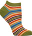 Ozone Pop Stripes Cotton Blend Ankle Socks - Green