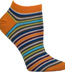 Ozone Pop Stripes Cotton Blend Ankle Socks - Orange