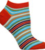 Ozone Pop Stripes Cotton Blend Ankle Socks - Red