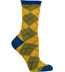 Ozone Openwork Yellow Argyle Crew Socks
