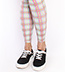 Pink and White Plaid Footless Leggings