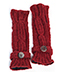 Dark Red Arm Warmers - Knit Fingerless Gloves