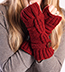 Dark Red Arm Warmers - Knit Fingerless Gloves