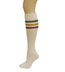 RocknSocks Go Team Rasta White Cotton Striped Knee High Socks