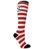 Sock It To Me Pirates Skull Striped Cotton Knee High Socks