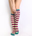 Lt Green / Maroon Striped Knee Socks