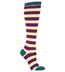 Lt Green / Maroon Striped Knee Socks