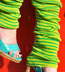 Sock It To Me Green / Lt Green Striped Leg Warmer
