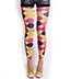 Violet Love Cupcake Geometric Print Footless Tights