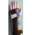 Fleece Lined Brown Patch Wool Fingerless Glove