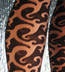 Tattoo Patterned Tights with Black Swirl Design