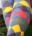 Geometric Harlequin Print with Thigh-High Color Stripes OTK Socks