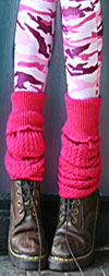 Celeste Stein Pink Camo Print Leggings / Footless Tights