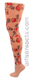 Celeste Stein Tattoo Print Leggings with Heart Pattern