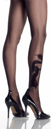 Dragon Tattoo Sheer Black Stockings Black