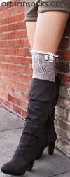 Grace and Lace Milly Lace Cable Knit Boot Socks - Tan
