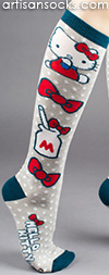 Milk and Bows - Polka Dot Hello Kitty Knee Socks
