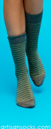 Happy Socks Thin Striped Gray Cotton Crew Socks