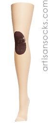 Hansel From Basel Sheer Nude Stockings with Sparkly Black Kneepad Accent