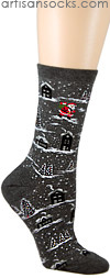 Holiday Socks - Scenic Santa Socks