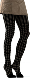 Black and Gray Houndstooth Pattern Tights