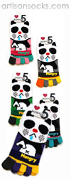 Japanese Hungry Panda Footies - Animal Toe Socks