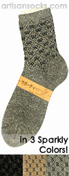 Japanese Snug Fit Metallic Ribbon Mini Crew Socks - Anklet / Ankle Socks