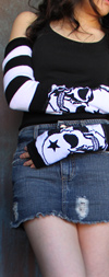 Japanese Skulls and Stripes Arm and Leg Warmer