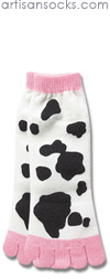 K. Bell Cow Toe Sock - Novelty Crew Socks (Calf Socks)