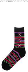 K. Bell Candy Cane Striped Socks - Cotton Holiday Crew Socks (Calf Socks)