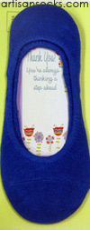 K. Bell Sock Cards - Socks With Thoughts - Thank You - Blue No Show Socks