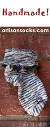 Landfair Originals Hand Made Knit Wool Striped Socks - Natural