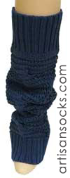 Blue Cotton Loose Knit Leg Warmers
