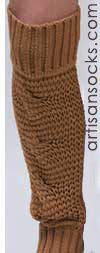 Gold Cotton Loose Knit Leg Warmers