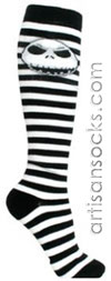 Loungefly Nightmare Before Christmas Jack Striped Cotton Knee High Socks