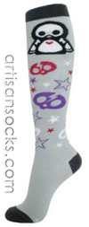 Loungefly SKELANIMALS Pen - Skulls and Stars Novelty  Cotton Knee High Socks