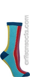 Ozone Coming and Going Blue Crew Socks