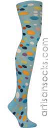 Ozone BUBBLE OTK SKY Dotted Cotton Over The Knee Socks
