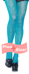 Plus Size Blue Chandelier Lace Tights