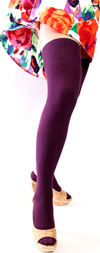 Rib Knit Over the Knee in Plum