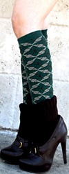 RocknSocks Dylan Floral Diamond Green Knee High Knee Socks