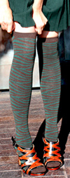 RocknSocks Zebra Print Verte Green Over the Knee Socks - OTK