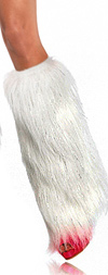 Furry Leg Warmers with Silver Sparkles- White White / Silver